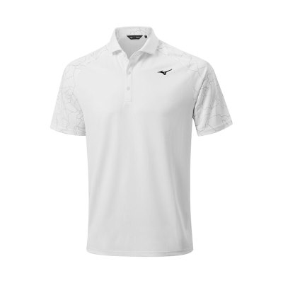 Camisa Polo Mizuno Fragma Drop Hombre - Blancos - Chile M815CWDAMF